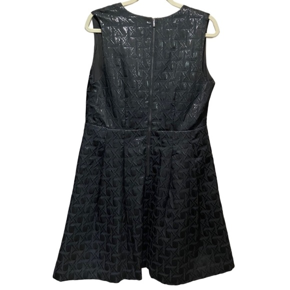 Kirna Zabete Black Sleeveless Metallic Jacquard Dress Size 16 - Picture 3 of 10